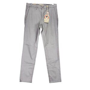 Devil Dog Pants Mens 30x32 Gray Stretch Mid Rise Slim Chino *NWT*